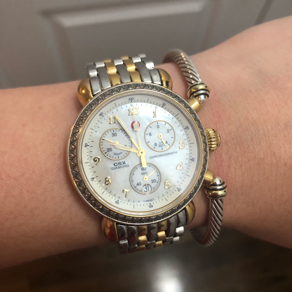 ⚡️SOLDDDD  Michele CSX two tone diamond watch